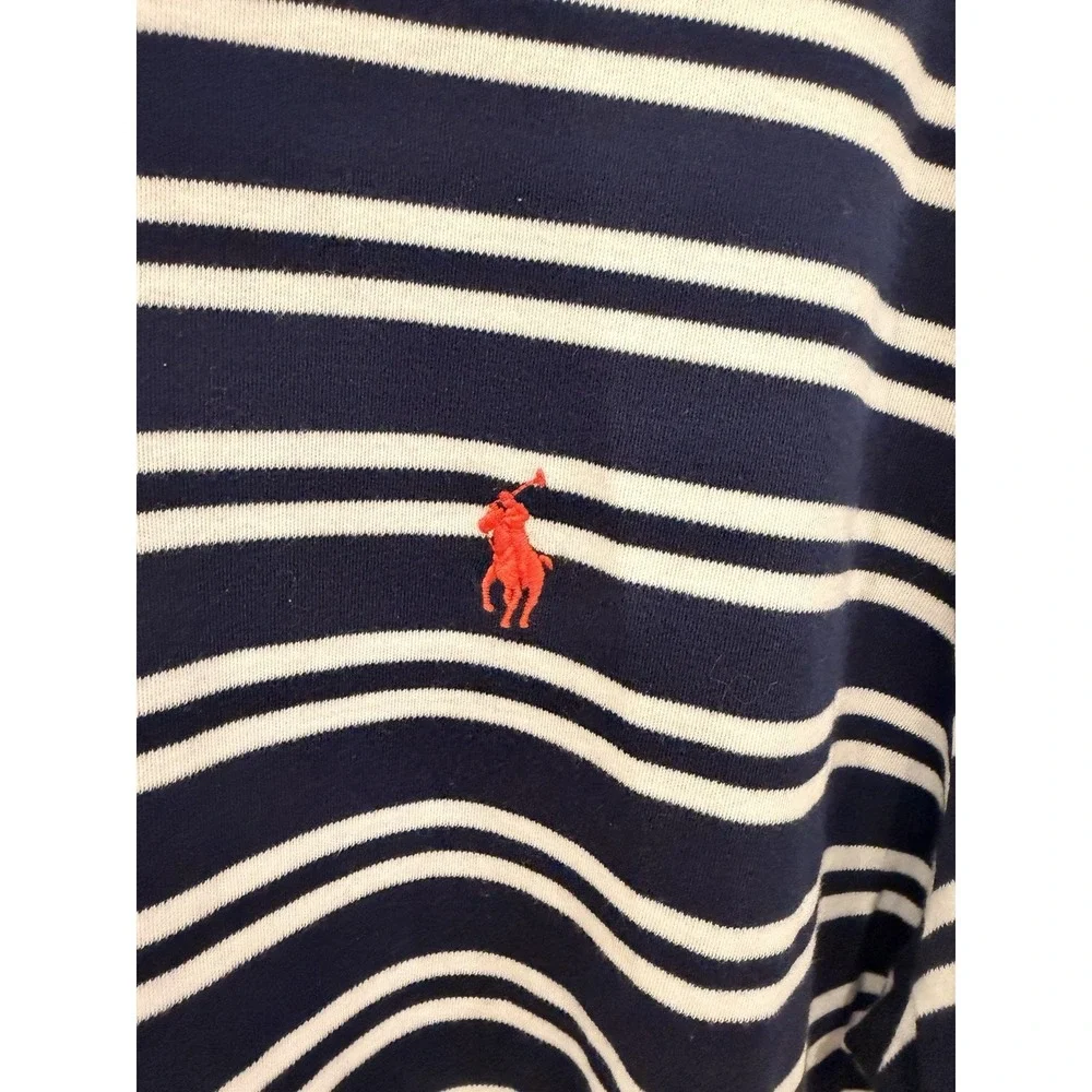 Polo‎ Ralph Lauren Mens Striped Polo Shirt Navy White Red Logo Size XL
